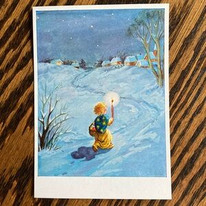 Vintage Unused Hannes Petersen “Alle Jahre Wieder” German Christmas Postcard